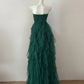 Girlhomeshops--Green fashionable long tulle ruffle prom dress gh5474