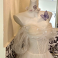 Ivory Off-the-Shoulder Waist-Cinched Full Flared Skirt Long Romantic Dress, Wedding Gown gh7754