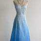 Girlhomeshops--Blue and white exquisite floral fashion gradient tube top long floor-length ball gown graduation dress gh5515