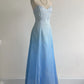 Girlhomeshops--Blue and white exquisite floral fashion gradient tube top long floor-length ball gown graduation dress gh5515