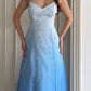 Girlhomeshops--Blue and white exquisite floral fashion gradient tube top long floor-length ball gown graduation dress gh5515