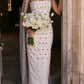 girlhomeshops-Ivory white mid-length satin exquisite beaded prom dress wedding dress evening dress gh5744