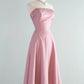 girlhomeshops--Pink Beaded Satin Midi Prom Dress gh5617