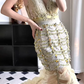 Light‑Mint‑Green‑Vintage‑Gown V‑Neck‑Sleeveless Heavy‑Beaded‑Sequins‑Yellow‑Green‑Tones Bodycon‑Mermaid Crinkled‑Sheer‑Tulle‑Skirt Chapel‑Train Palace‑Style‑Evening‑Prom‑Dress gh8827