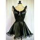 Mint Green Sweet Cute Short Satin Homecoming Dress Birthday Dress gh4628