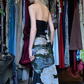 Black Strapless Sweetheart Long Formal Gown Watercolor Floral Print Mermaid Evening Dress gh9655