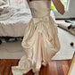 Off-white stylish elegant long satin ball gown evening dress reception wedding dress gh3205