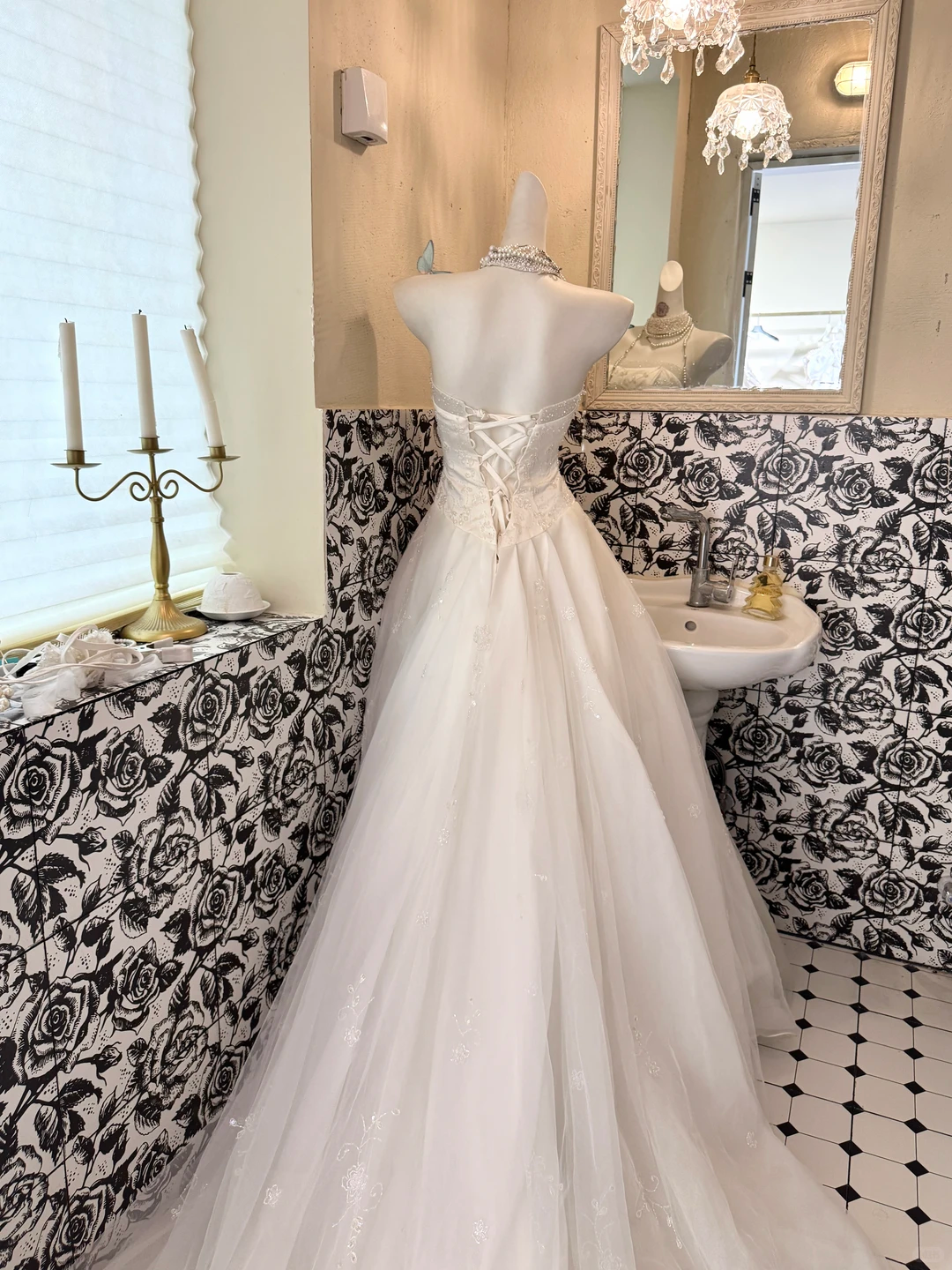 White Strapless Waist-Cinched A-Line Long Luxury Romantic Dress, Wedding Gown gh7500