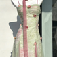 Light Gray Green Spaghetti Straps Waist-Cinched Slimming Evening Dress, Fairy Gown, Romantic Gown gh7428