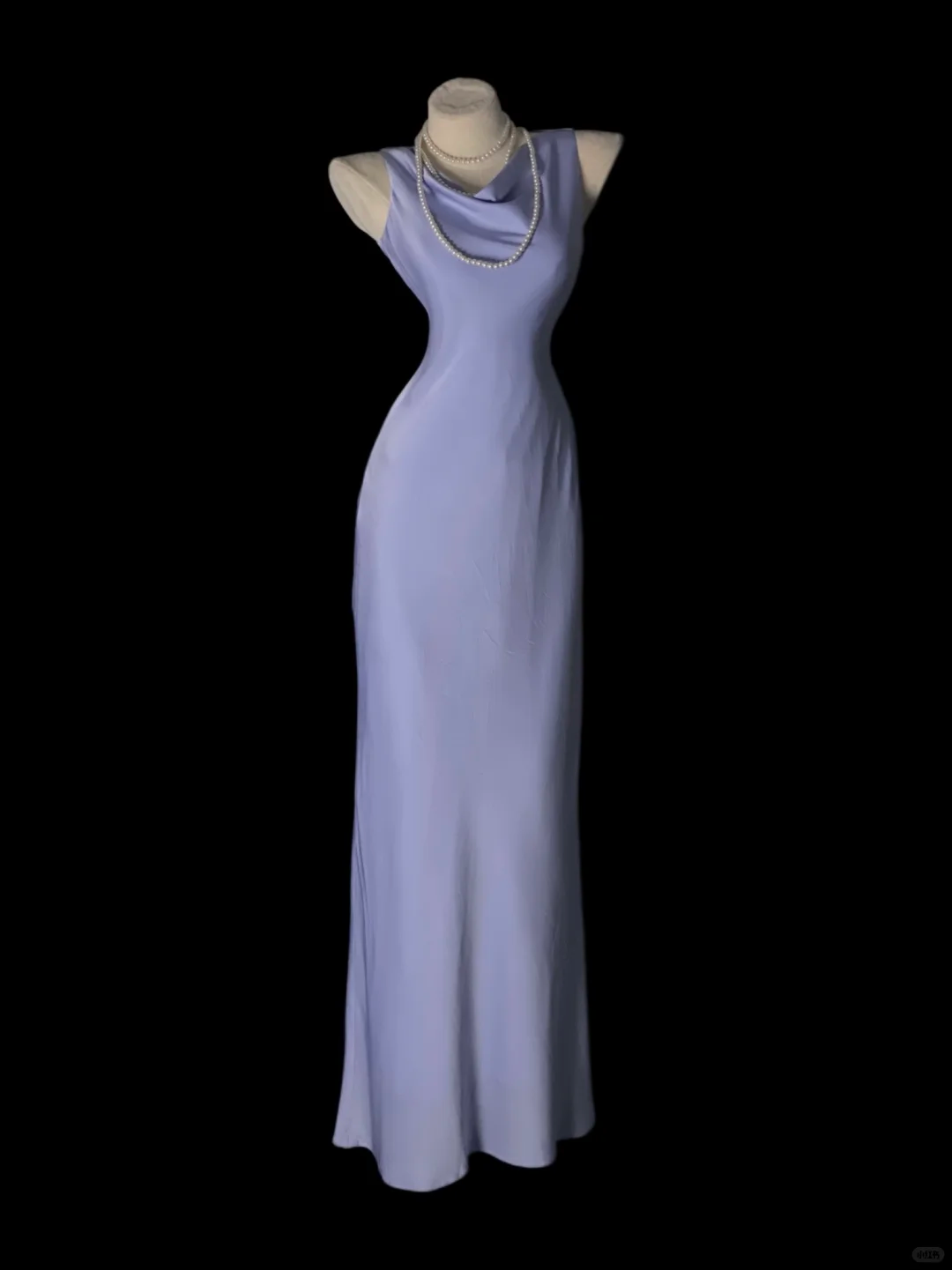Lilac Satin Sleeveless Maxi Gown, Cowl Draped Neckline, Sleeveless Shoulder Cut, Fitted Draped Column Floor‑Length Dress, Minimalist Retro Elegant Prom Evening Photoshoot Dress gh8869