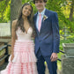 Pink sweet fashion V-neck elegant long tulle floor-length trailing ball gown evening dress prom dress gh3791