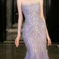 Wunderschönes, glänzendes, schulterfreies, exquisites, mit Perlen verziertes, langes Tüll-Meerjungfrauen-Kleid mit schmalem Fischschwanzrock, Ballkleid, formelles Abendkleid, Hochzeitskleid gh3559