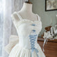 Weißes süßes Schleifen-langes Satin-Chiffon-Ballkleid Abendkleid Geburtstagskleid Erwachsenenkleid gh4247