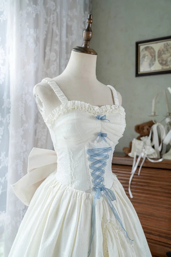 Weißes süßes Schleifen-langes Satin-Chiffon-Ballkleid Abendkleid Geburtstagskleid Erwachsenenkleid gh4247