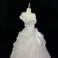 White Vintage Neckline Cinched Waist Sequined Voluminous Princess Skirt Romantic Dress, Wedding Gown gh8005