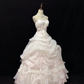 Blush Pink Strapless Vintage Luxury Romantic Dress, Cinched Waist, Voluminous Tiered Skirt, Wedding Gown gh8095