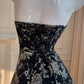 Robe de bal longue en satin noir/blanc vintage, robe de soirée d'anniversaire, gh4410