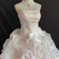 Blush Pink Strapless Long Romantic Gown, Cinched Waist, Voluminous Tiered Cake Skirt, Wedding Dress & Bridal Gown gh8224