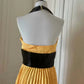Robe de soirée longue en satin jaune à perles exquises, robe de bal tendance, gh4267