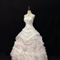 Blush Pink Strapless Vintage Luxury Romantic Dress, Cinched Waist, Voluminous Tiered Skirt, Wedding Gown gh8095