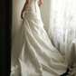 White strapless fitted waist vintage-style ball gown, evening gown gh7124