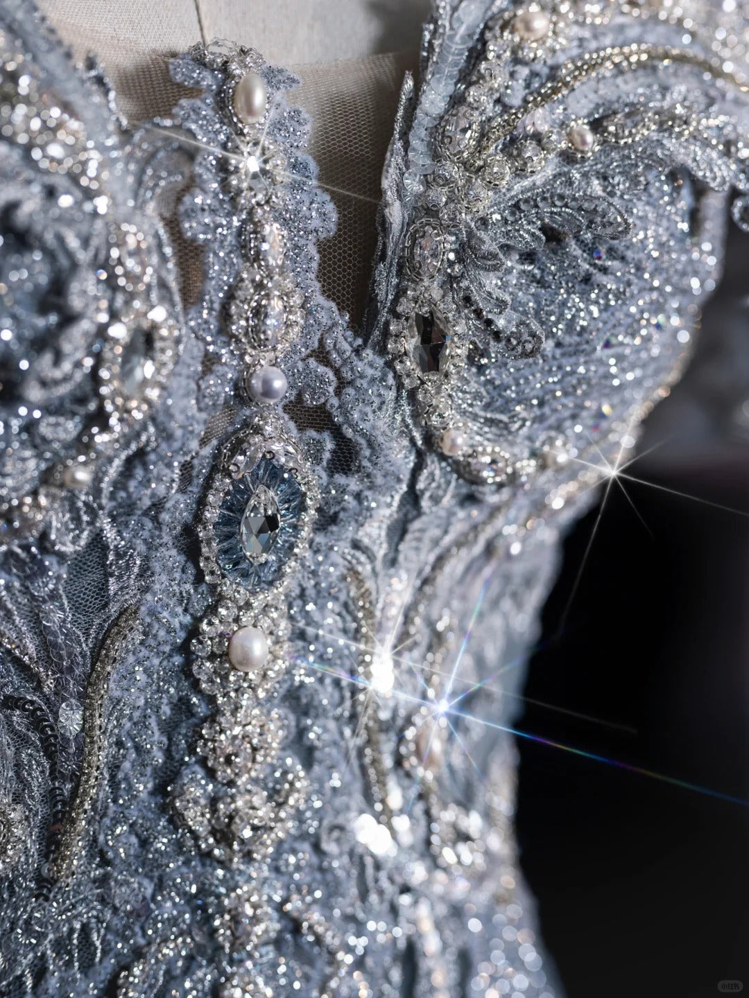 ✨💎Silberblau, luxuriös, Schwerindustrie, funkelnd, wunderschön, elegant, exquisite Perlenbesatz, atemberaubendes langes Meerjungfrauenkleid mit Pailletten, bodenlanges Schleppkleid, Ballkleid, Abendkleid, Hochzeitskleid, gh4114