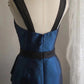 Blue floral short satin homecoming dress birthday party dress small orchid gh4304