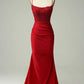 Blau/Grün/Rot Exquisite Glänzende Elegante Satin Lange Meerjungfrau Fit Bodenlangen Ballkleid Abendkleid Ballkleid gh4202