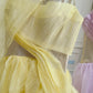 Robe de soirée longue fluide en mousseline de soie, style futuriste, jaune argenté, gh4404