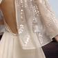 Pale‑Apricot‑Vintage‑Bohemian V‑Neck Batwing‑Flutter‑Sleeve Leaf‑Sequin‑Embroidery High‑Waist High‑Low‑Chiffon Evening Tea‑Party Gown gh8814