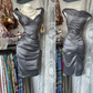 Sexy Silver Gray Luxury Vintage Fitted Waist Slim Bodycon Prom & Evening Party Dress gh8476