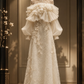 ✨Girlhomeshops-Romantic Ivory Illusion Neck Ruffle Lace Bridal Evening Gown gh10327