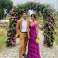 Purple Fashion Elegant A-line Long Layered Ruffle Chiffon Ball Gown Evening Dress Wedding Guest Party Dress Birthday Dress gh4061