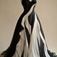 Black and White Elegant Fashion Long Chiffon Ball Gown Evening Gown Wedding Dress gh4223