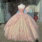 Pink/purple/green sweet lace applique long tulle quinceanera dress prom dress evening dress gh909