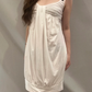 White Vintage Spaghetti Strap High Waist Bubble Skirt Prom & Evening Party Dress gh8467