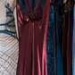 Burgundy Metallic Satin Sleeveless Round Neck Mermaid Evening Gown Long Formal Prom Dress gh9743