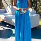 girlhomeshops-Blue Floral Simple Stylish Long Chiffon Wedding Guest Dress Prom Dress gh5921