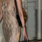 Light Champagne Vintage Floral Halter Fitted Waist Elegant Prom & Evening Party Dress gh8412