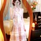 Pink Halter Neck Lace Evening Gown, Bow Detail Tiered Ruffle Plaid‑Texture Cake Skirt Prom Dress gh9130