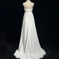 ✨Girlhomeshops-White Spaghetti Strap Chiffon Empire Waist Wedding Gown gh10154
