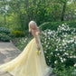 Girlhomeshops--💛Yellow tulle fashion long princess prom dress party dress ball gown gh5451