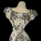 Vintage Oil‑Painting Floral Print Midi Gown, Off‑The‑Shoulder Ruffle Short Sleeves, Fitted Waist, Flared Midi Mermaid Skirt, Ruffled Hem, Retro Garden Prom Photoshoot Party Dress gh8871