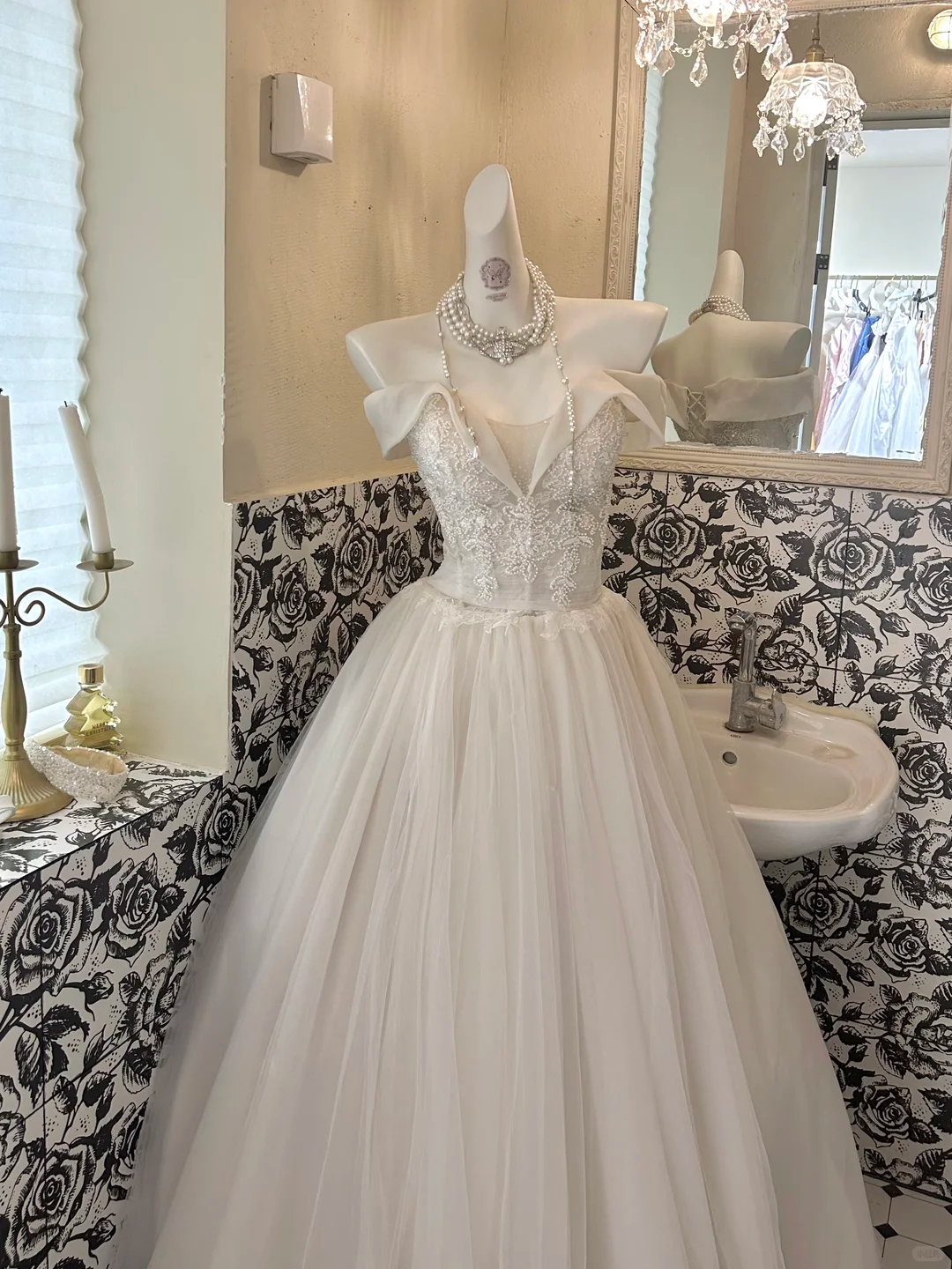 Ivory Off-the-Shoulder Waist-Cinched Voluminous Princess Full Skirt Long Romantic Dress, Wedding Gown gh7689
