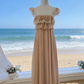 Blush Pink Chiffon Ruffle Lace Flutter Sleeve Gown - Vintage Ethereal Backless Maxi Dress gh6962