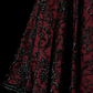 Burgundy Spaghetti Strap Short Cocktail Gown, Silver Scroll Floral Embroidery, Black Pleated Wide Sash, Swing Midi Skirt, Party Prom Dress gh8916