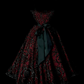 Burgundy Spaghetti Strap Short Cocktail Gown, Silver Scroll Floral Embroidery, Black Pleated Wide Sash, Swing Midi Skirt, Party Prom Dress gh8916