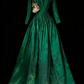 Emerald Green Square Neck 3/4 Sleeve Gown - Corset Ballgown Evening/Theme Ball/Red Carpet Maxi Dress gh6993