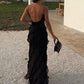 Red/Black elegant fashion spaghetti straps long layered chiffon ruffled ball gown, evening dress, party dress gh2738