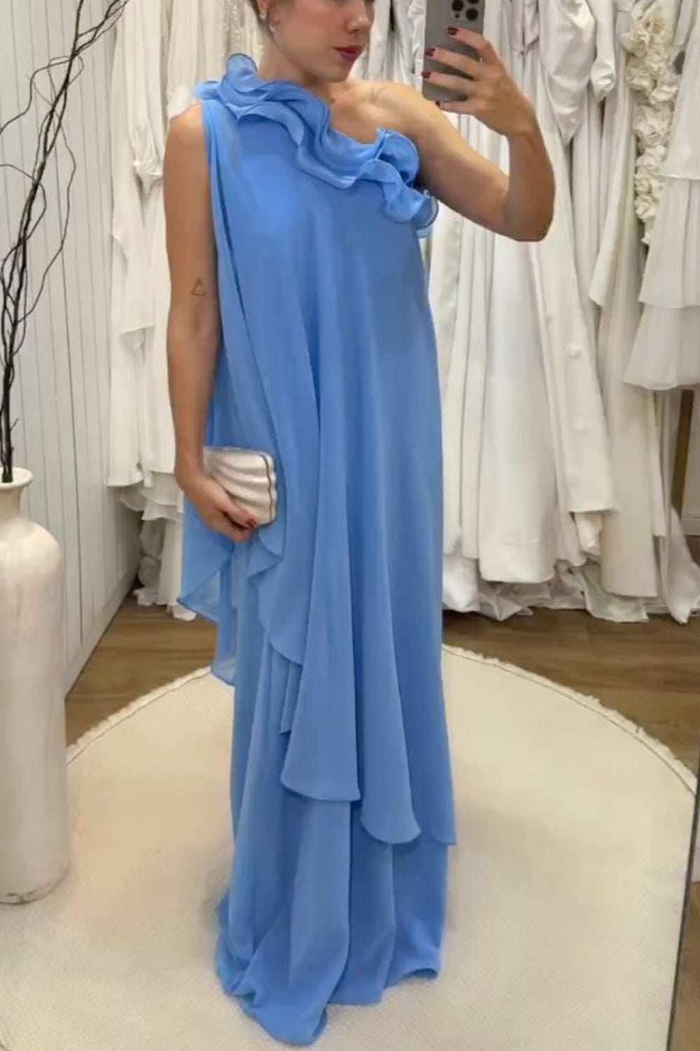 girlhomeshops-Blue Simple Fashion Wedding Guest Dress Prom Dress gh5919
